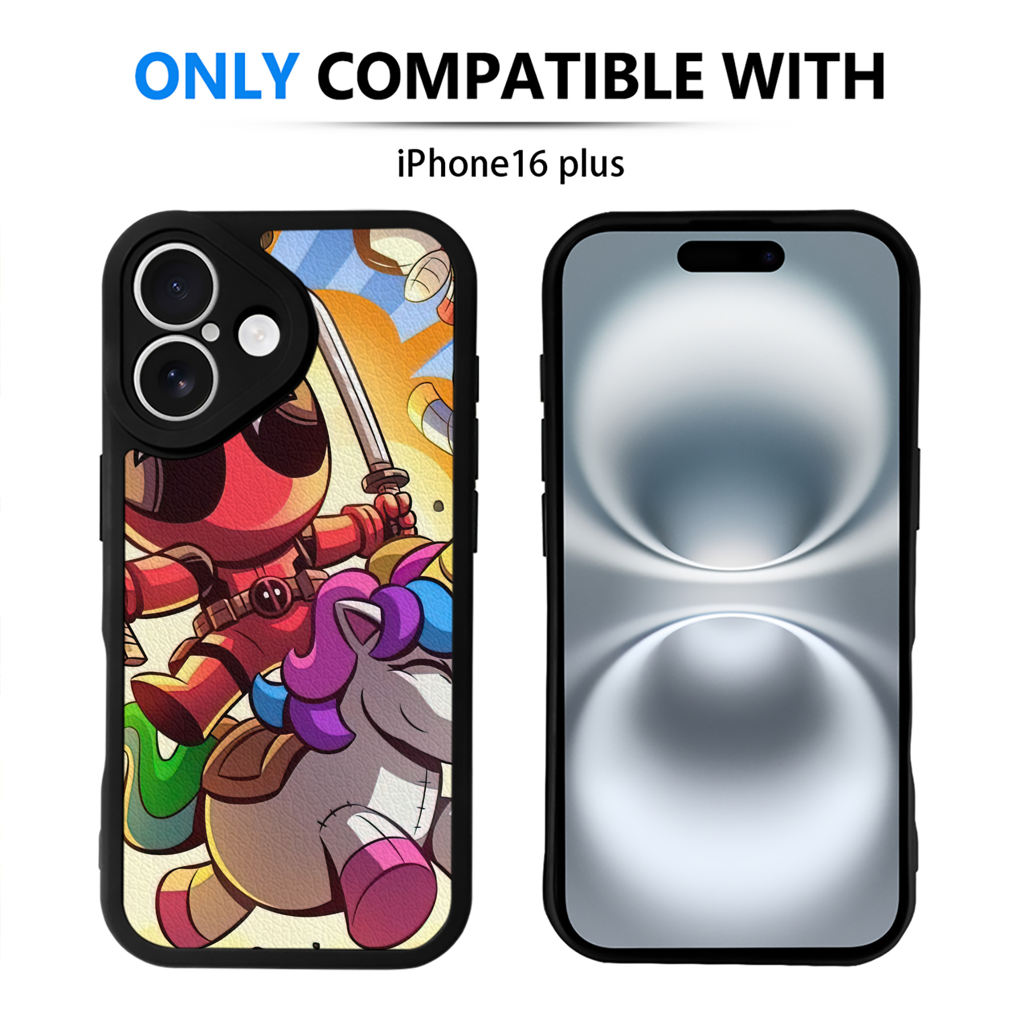 （画像用） Deadpool デッドプール 【iPhone 16シリーズ対応】シリコンスマホケース（レザー調） 材質：シリコン